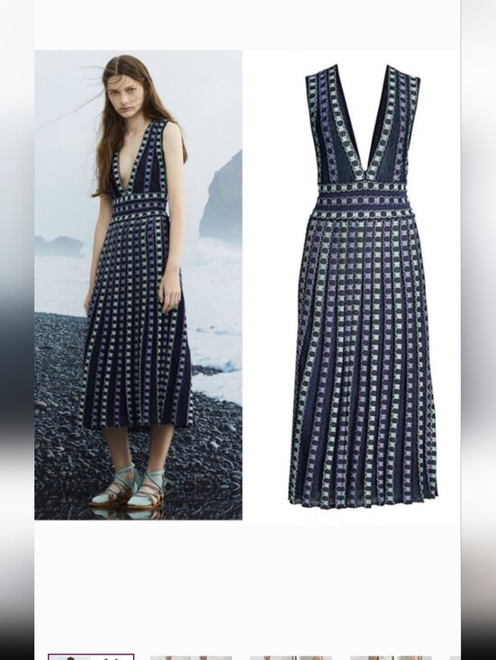 Missoni Dresses & Skirts - Missoni Navy and Light Blue Deep V Midi Dress